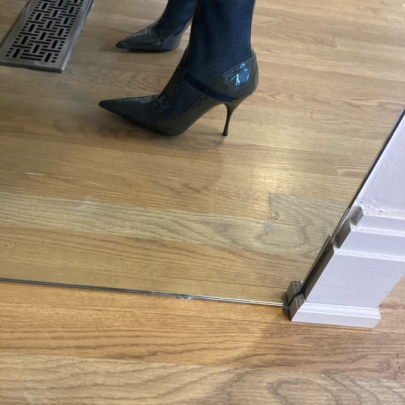 PRADA Athracite patent and mesh pointy toe booties with sleek, sexy heels NWT 7 - Picture 10 of 13